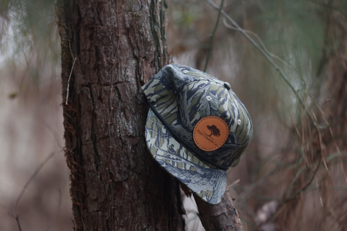 Tree Church hat - Mossy Oak Treestand patch logo