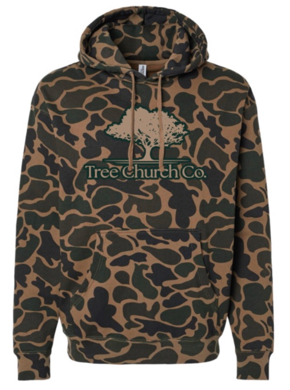 “I Met Jesus in the Woods” duck camo hoodie