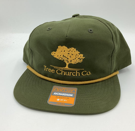 Tree Church hat - Loden green/gold